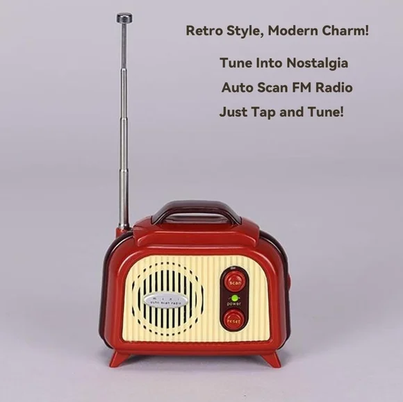 NWT Portable Mini Retro Radio - Picture 5 of 8